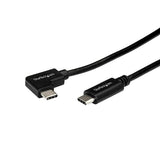 Right-angle USB-C cable for seamless device charging, ideal for tight spaces and supports up to 3A power output.