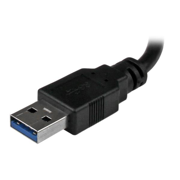 USB 3.0 to Gigabit Network Adapter with 2-Port Hub, enabling fast wired connections and USB device connectivity for laptops and tablets.