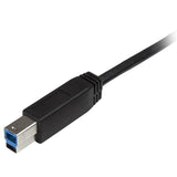 USB-C to USB-B cable (1.8m) for high-speed data transfer, connects USB 3.0 devices to USB Type-C laptops and tablets.