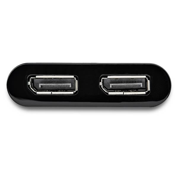 USB to Dual DisplayPort Adapter enabling 4K resolution at 60Hz, perfect for connecting two UHD displays to computers.