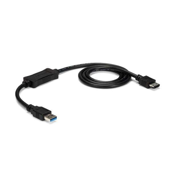 USB 3.0 to eSATA adapter cable (3ft) for fast data transfer between external eSATA HDD/SSD/ODD and USB-enabled devices.