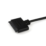 SATA to USB cable with UASP for 2.5" SSD/HDD, offering up to 6Gbps transfer speeds and plug-and-play convenience.