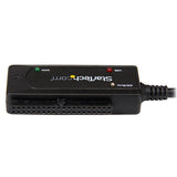 USB 3.0 to SATA/IDE adapter for easy connection of 2.5in or 3.5in drives with LED status indicators and plug-and-play convenience.