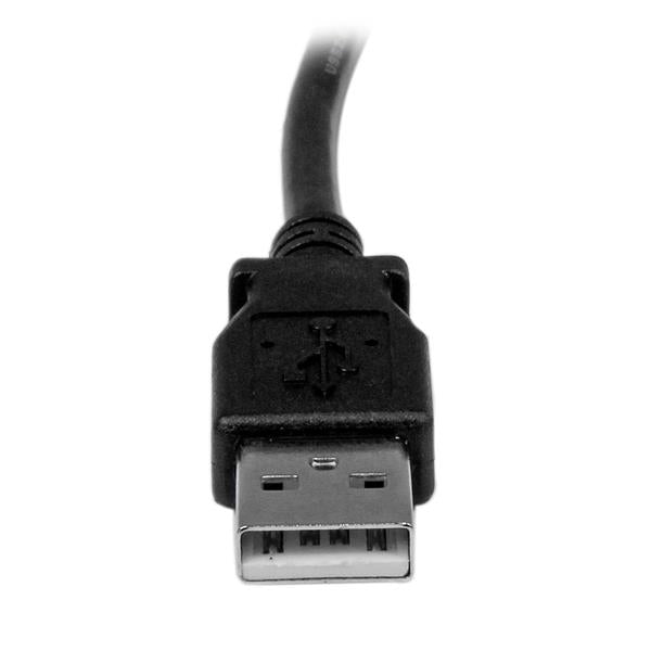 2m USB printer cable with right-angle 'B' connector for easy access in tight spaces, supporting USB 2.0 devices.