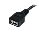 Black 10 ft USB 2.0 Extension Cable with male and female connectors for connecting USB devices with ease and flexibility.