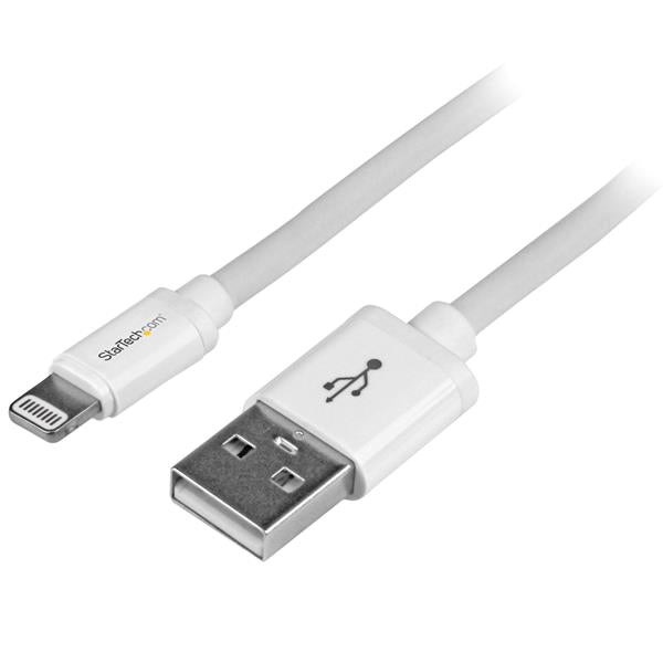 Apple MFi Certified 2m USB to Lightning cable in white, designed for easy charging and syncing of iPhone, iPad, and iPod.