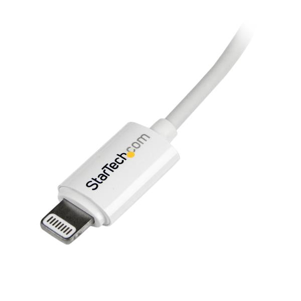 Apple MFi Certified 2m USB to Lightning cable in white for reliable charging and syncing of iOS devices with reversible connector.