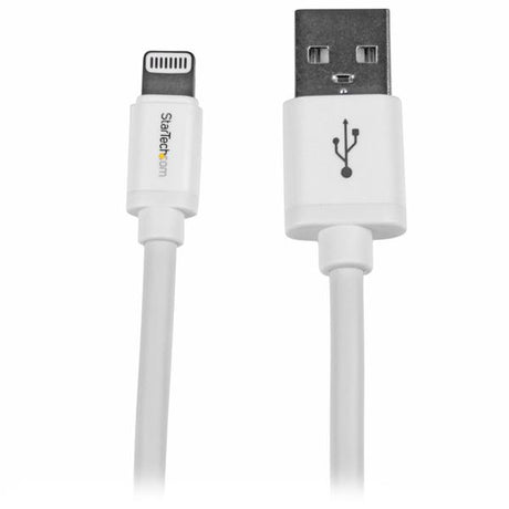 Apple MFi Certified 2m USB to Lightning Cable in white, perfect for charging and syncing iPhone, iPad, and iPod.