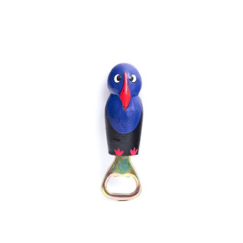 Quirky Gepetto Pukeko bottle opener, 16cm, inspired by New Zealand's native bird, perfect for any kitchen or bar.