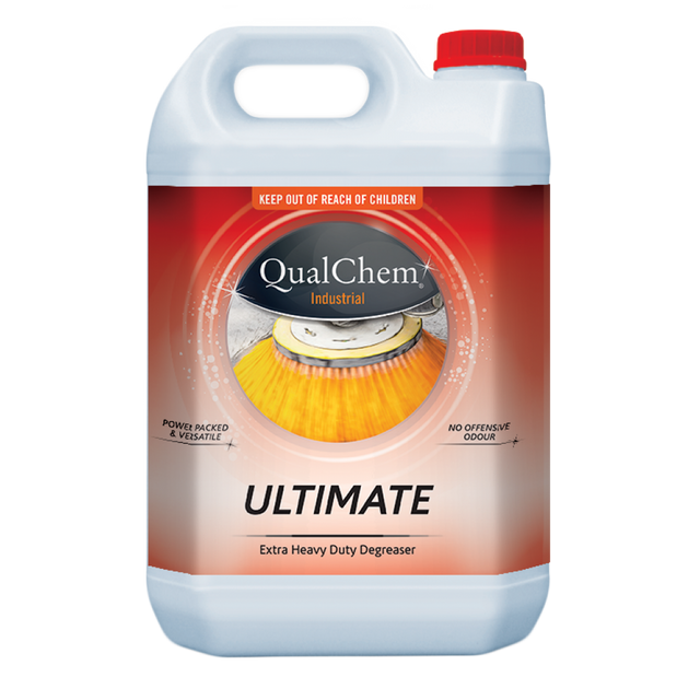 Heavy duty degreaser in a 5-litre container, designed for tough grease removal from various surfaces safely and effectively.