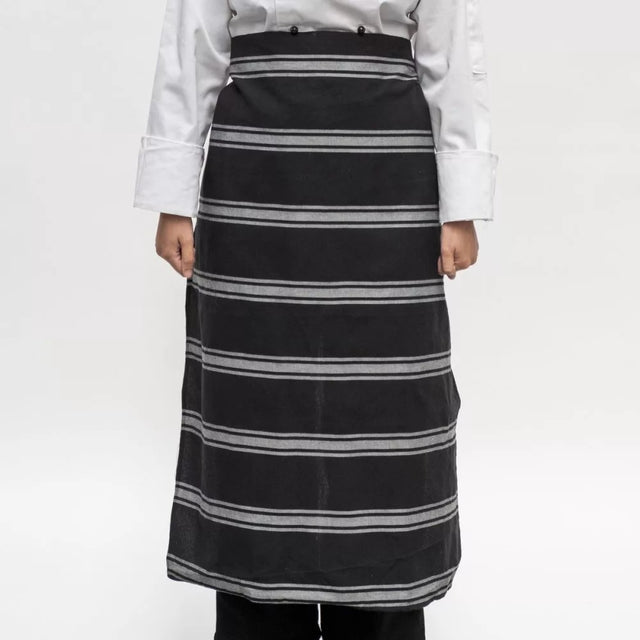 Butcher Waist Apron in Black/White, 73x85cm, stylish and durable for chefs and home cooks, easy to clean and practical.