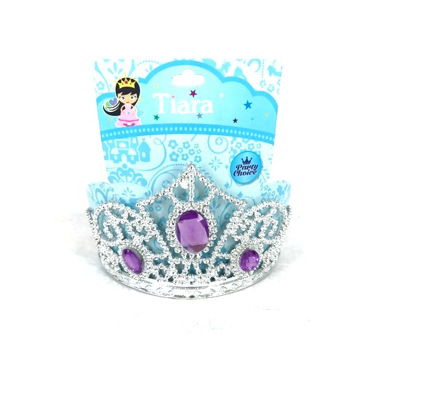 Enchanting purple tiara crown adorned with rhinestones, perfect for dress-up, parties, and imaginative play.