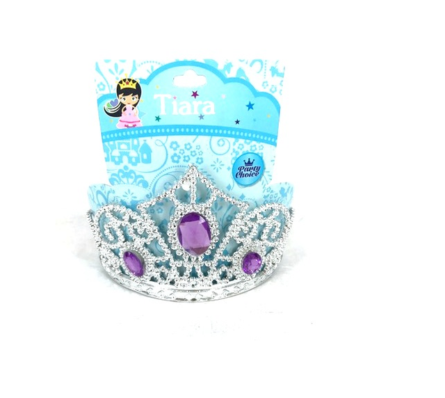 Enchanting purple tiara crown adorned with rhinestones, perfect for dress-up, parties, and imaginative play.