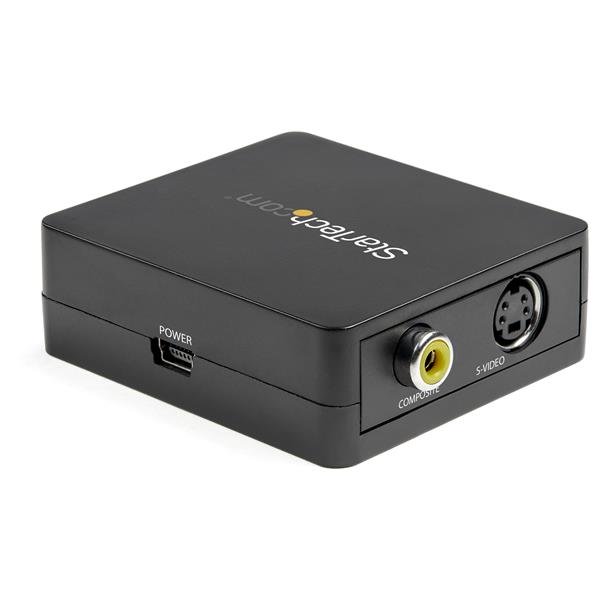 1080p VGA to RCA and S-Video converter, USB powered, for easy connection to legacy TVs and projectors with crisp video output.