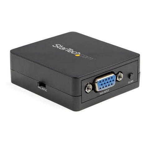 1080p VGA to RCA and S-Video converter for legacy connections, featuring plug-and-play setup and crystal-clear output.