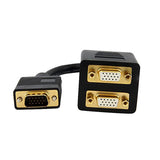 30cm VGA to 2x VGA splitter cable for connecting two displays to one source, ideal for dual monitor setups.