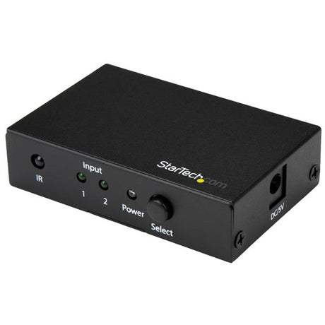 2-Port HDMI Switch supporting 4K 60Hz resolution, enabling seamless connection of two HDMI devices to a single display.