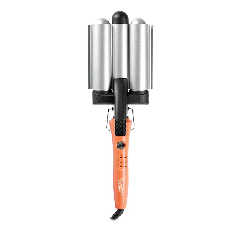 VS Sassoon hair styler with 32mm triple barrels creates healthy, shiny boho waves; features three heat settings and auto shut off.