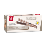 VS Sassoon Nourishology Smooth Straightener designed for sleek hair, featuring Micro-Infused Conditioning and adjustable heat settings.