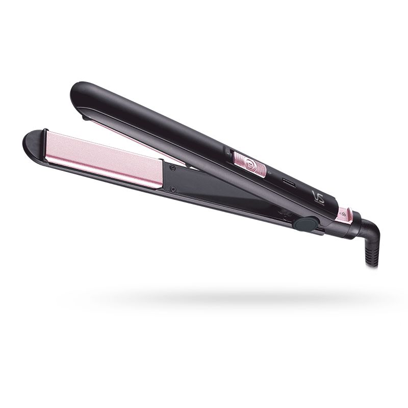 VS Sassoon Smooth Ceramic Straightener featuring even heat technology, lightweight design, and travel-friendly voltage adjustment.