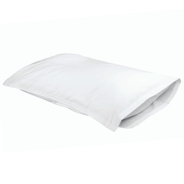 Elegant white Lodge Pillow Slip with 20mm flange, crafted from 50% polyester and 50% cotton for a luxurious sleep experience.