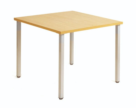 Stylish 80cm Tawa dining table with durable E1 board top and chic powder-coated steel legs, perfect for small spaces.