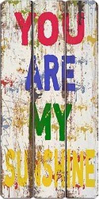 Wooden wall art with 'You Are My Sunshine' message, crafted from reclaimed wood, perfect for adding warmth to any room.