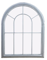 Arch metal mirror (88 x 69cm) designed to enhance outdoor spaces with elegant Saxon church window style.