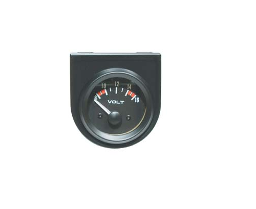 52mm Trisco electrical voltmeter gauge with backlight for voltage monitoring, suitable for vehicles and machinery.