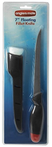 Floating fillet knife with a 7-inch stainless steel blade, designed for anglers with a buoyant, ergonomic handle.
