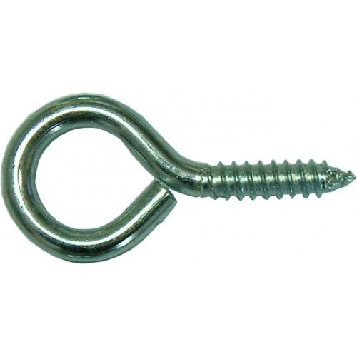 Zinc-plated screw eyes, 55mm long, 6mm wide, ideal for securing wires, ropes, and curtains for DIY and professional projects.