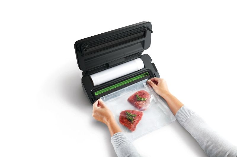 FoodSaver Controlled Multi Seal by Sunbeam: premium vacuum sealer with 5 settings, marinate program, and sleek stainless steel design.