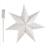 White 3D paper star tree topper with cutout designs, 15cm, eco-friendly, perfect for enhancing Christmas decor.