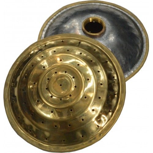 Elegant brass watering can with intricate rose designs, perfect for stylishly watering plants and enhancing your decor.