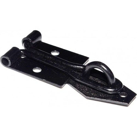 HASP & STAPLE 3" japanned locking solution for cupboards and sheds, rust-resistant and stylish for indoor/outdoor use.