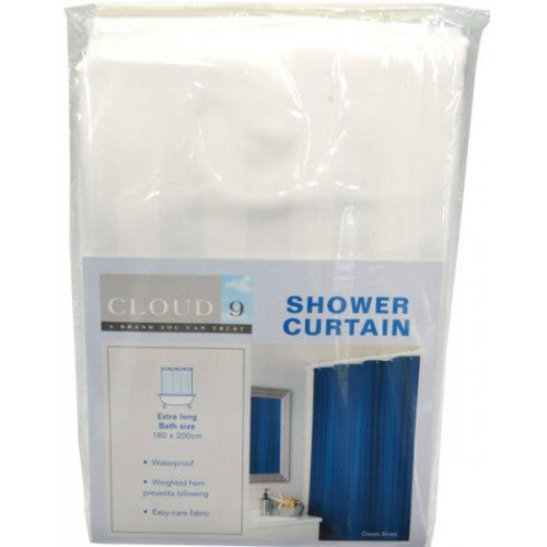 Bath Curtain Long 2m Drop 1.8m Wide White