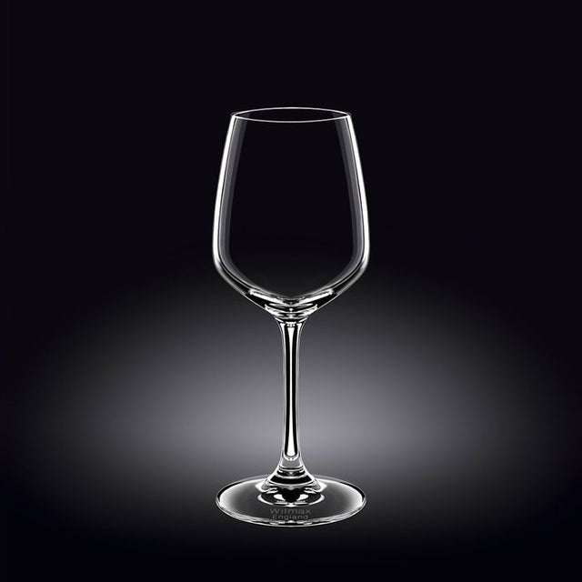 Set of 6 elegant lead-free crystalline wine glasses (380ml) showcasing exceptional clarity and durability.