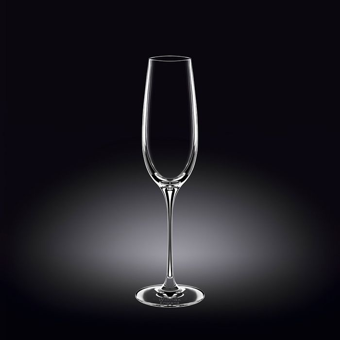 Elegant set of 2 lead-free crystalline 260ml champagne flutes, perfect for celebrations and showcasing sparkling beverages.