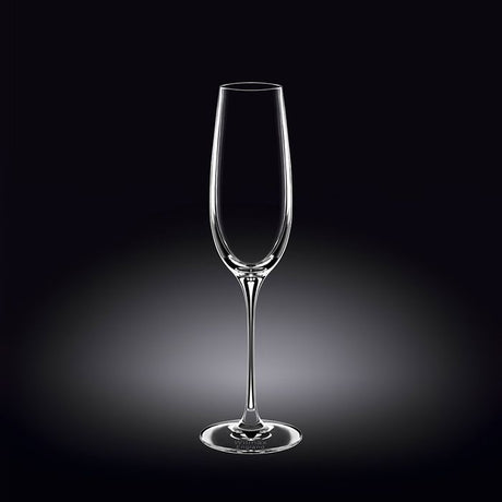 Elegant set of 2 lead-free crystalline 260ml champagne flutes, perfect for celebrations and showcasing sparkling beverages.