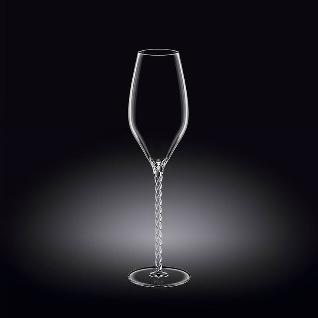 Elegant set of 2 Julia champagne flutes, 300ML capacity, made from durable lead-free crystalline glass for stylish celebrations.