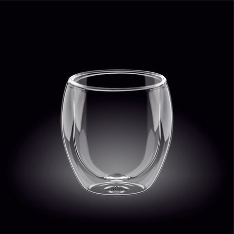 Clear double-wall thermo glass (400ml) for hot and cold drinks, combining elegance with exceptional thermal insulation.