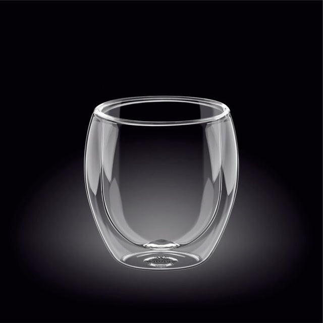 Clear double-wall thermo glass (400ml) for hot and cold drinks, combining elegance with exceptional thermal insulation.