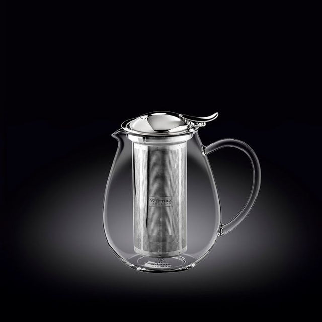 Elegant 600ml thermo glass tea pot with stainless steel lid, perfect for brewing and showcasing loose leaf teas.