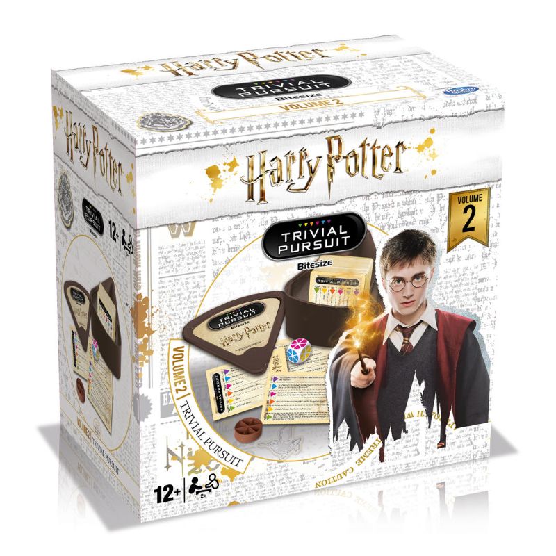 Harry Potter V2 Trivial Pursuit by Winning Moves featuring 600 questions for fans to test their wizarding knowledge.