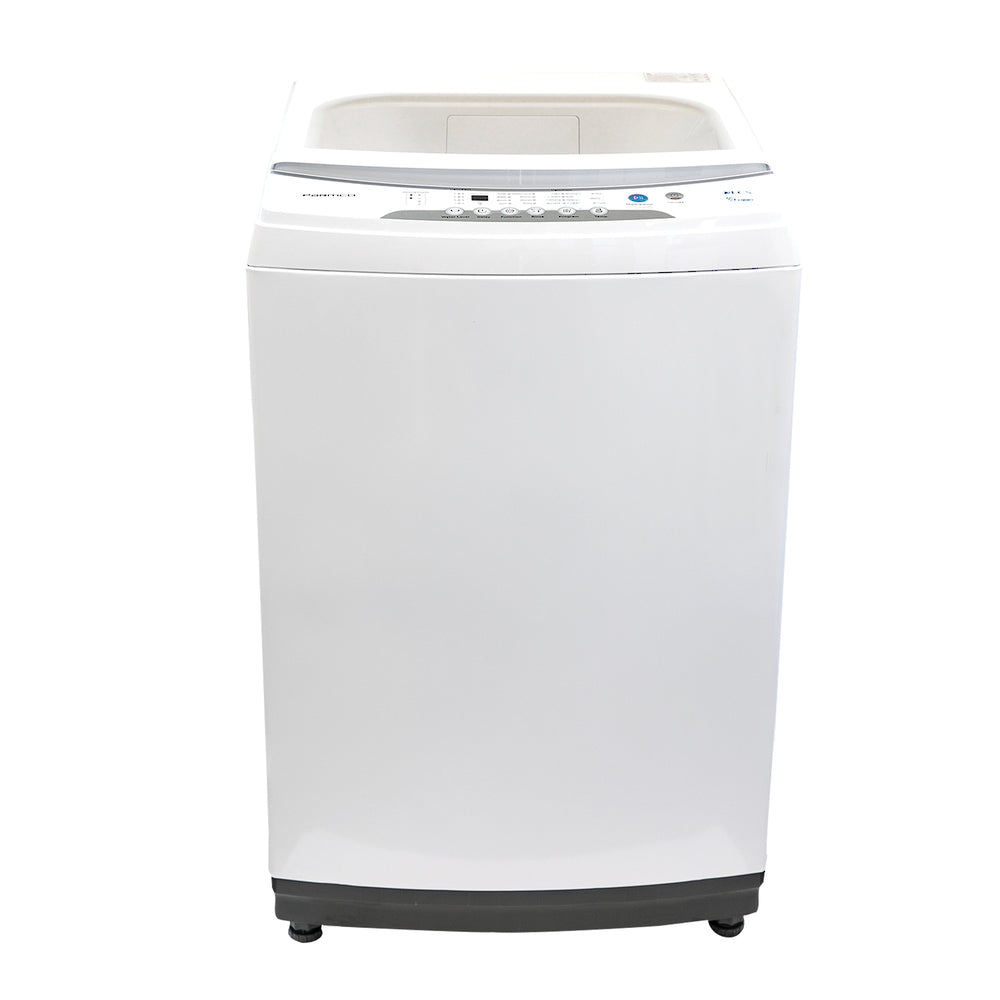 White Parmco 10KG Top Load Washing Machine with 8 wash programs, Child Lock, and energy-efficient design for busy households.