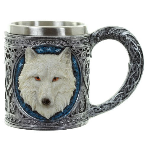 Tankard - Decorative White Wolf (15cm)