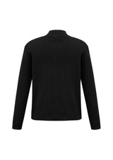 Men's black wool-rich pullover in 5XL, made of 80% Merino wool for warmth and comfort, featuring contemporary styling.