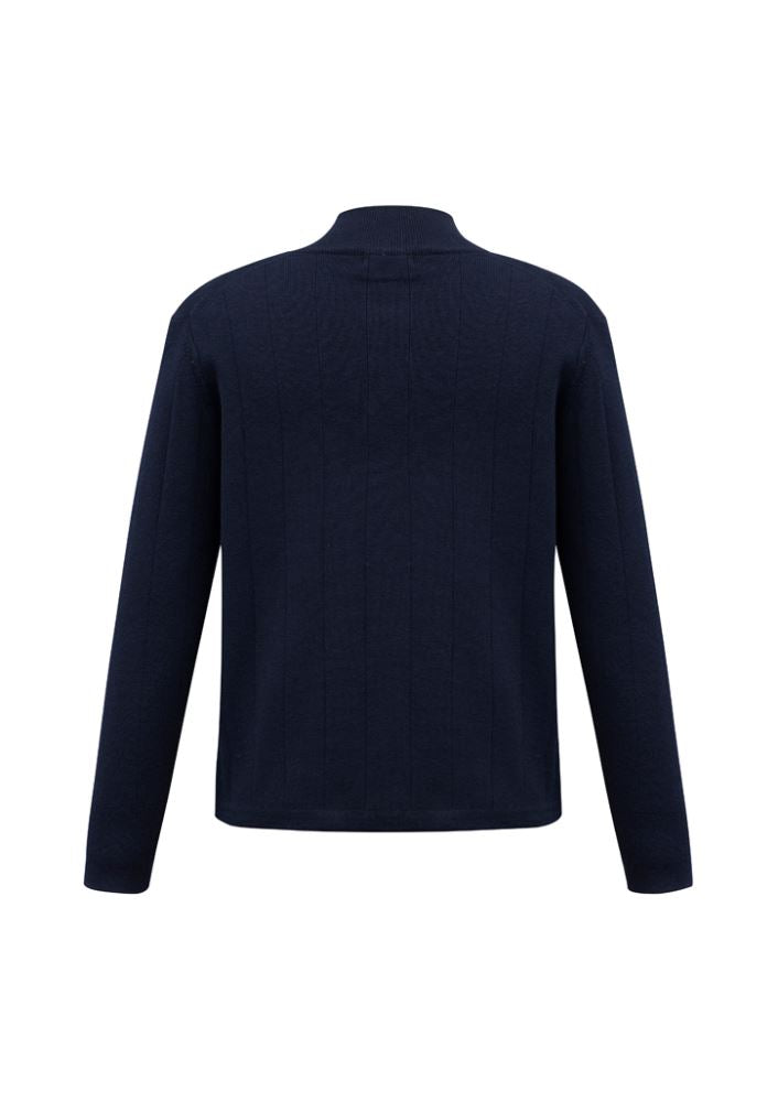 Men's navy pullover made of 80% Merino wool, perfect for casual or professional wear with a polished, comfortable fit.