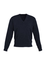 Men's Navy Woolmix Pullover in XL, 50% wool blend, soft knit, perfect for casual and semi-formal wear.