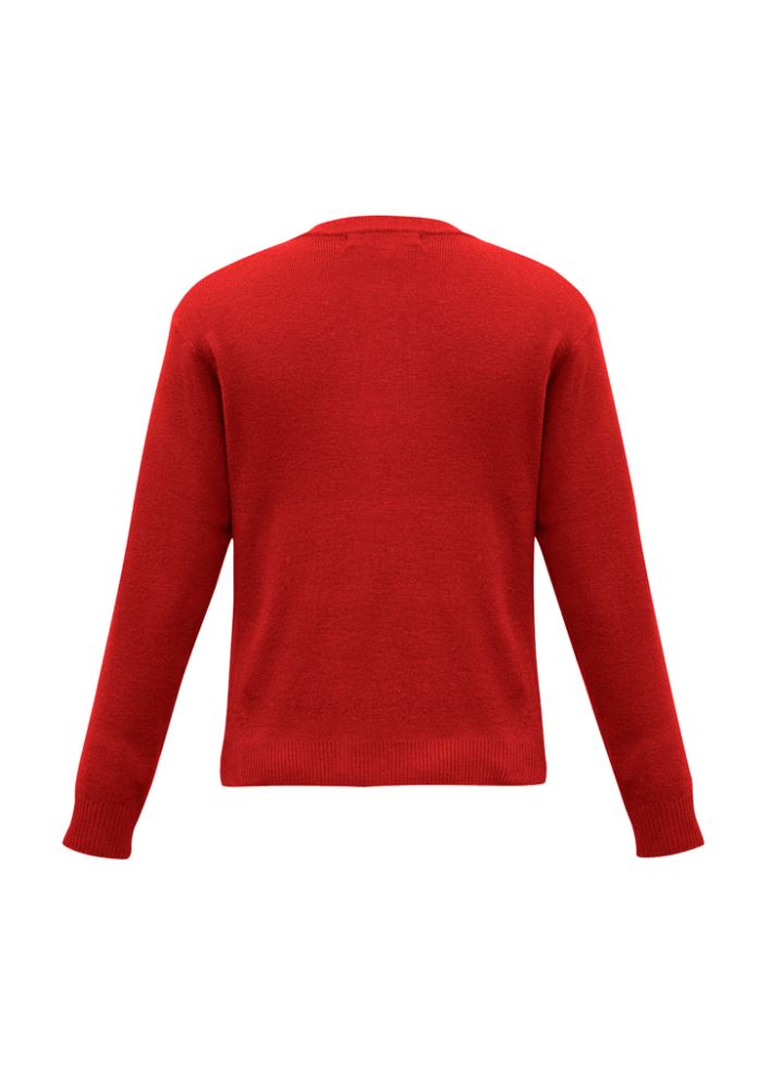 Men's vibrant red Woolmix Pullover, size XL, made of 50% wool and 50% acrylic, perfect for layering and easy care.